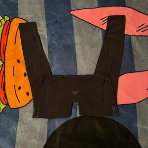 adidas black leggings with mesh detailing